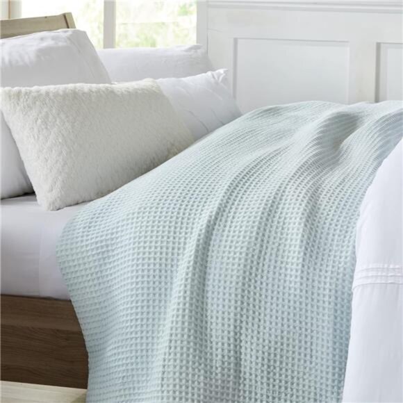 100% Cotton Waffle Weave Bed Blanket | Soft, Breathable, and Lightweight Blanket - Picture 5 of 8